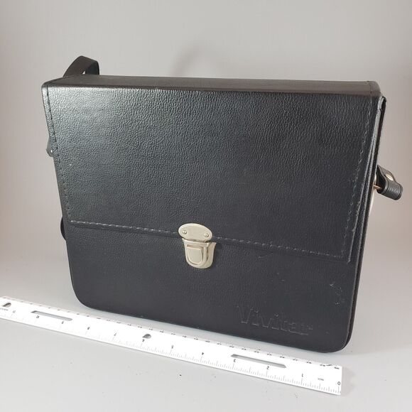 Vintage Vivitar Hard Case 9"x8"x2.5" Lined with Red Corduroy with Clasp - Picture 1 of 8